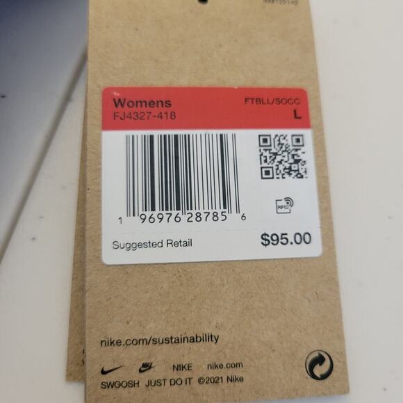 Nike USA 2024 Home Soccer Jersey Womens Large Blue Red Dri Fit Wicking Stretch - Picture 9 of 9